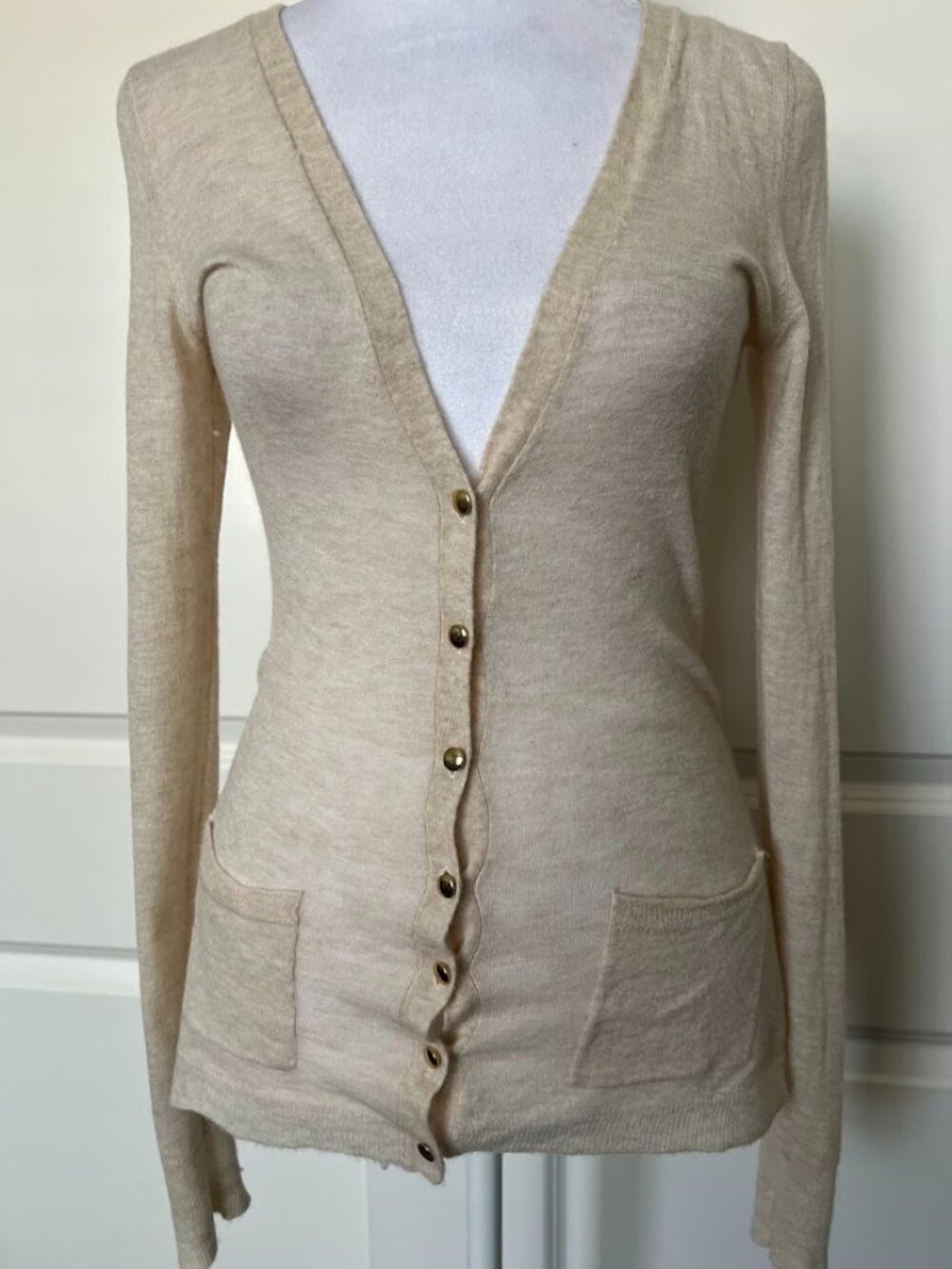 Banana Republic Italian Yarn Alpaca Wool Long Sleeve Cardigan Sweater Size Small